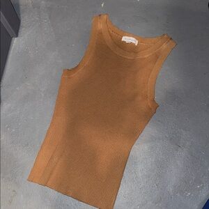 Blue pepper small Tan Ribbed Tank Top